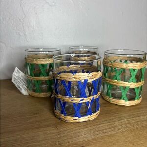 Colorful Woven Glasses or Candle Holders